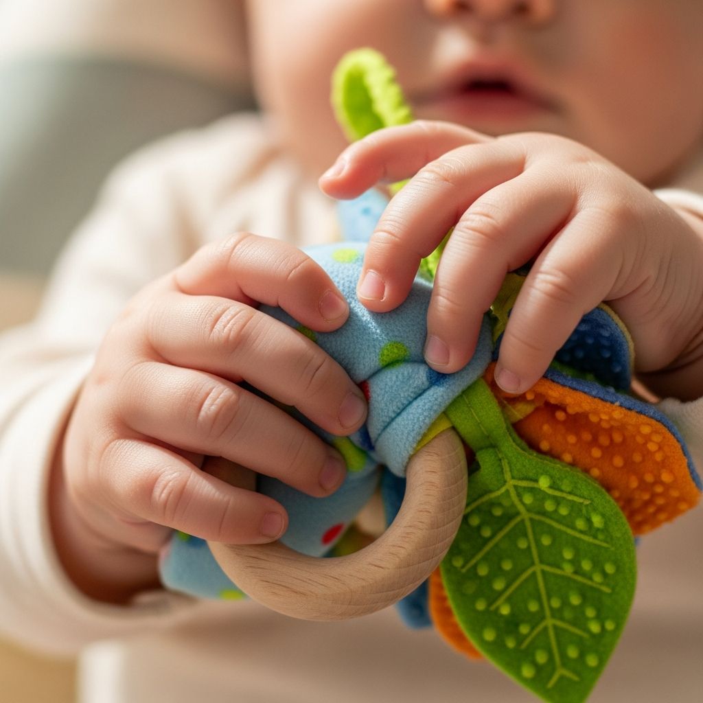 Discover how your 1-4 month old builds essential grasping skills with toys, boosting motor growth and sensory play.