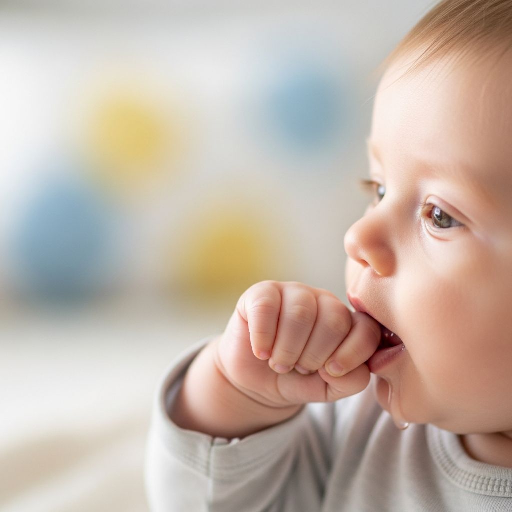 Unlock the significance of your 1-3 month old baby's hand-to-mouth exploration in early motor, sensory, and cognitive growth.