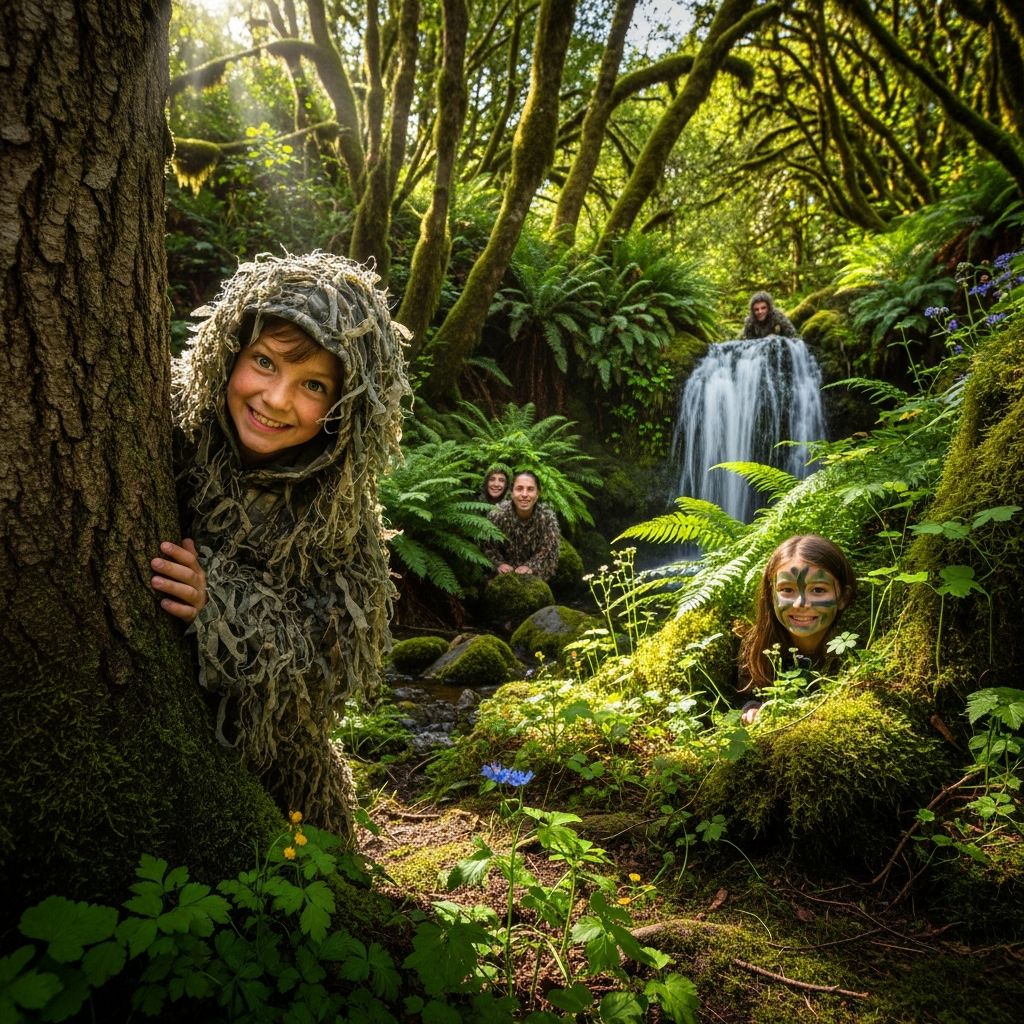 Elevate classic hide-and-seek with camouflage twists for endless outdoor adventures and skill-building joy with kids.