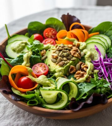 Discover a vibrant greens salad recipe designed to nourish moms through pregnancy and postpartum recovery with essential vitamins and minerals.