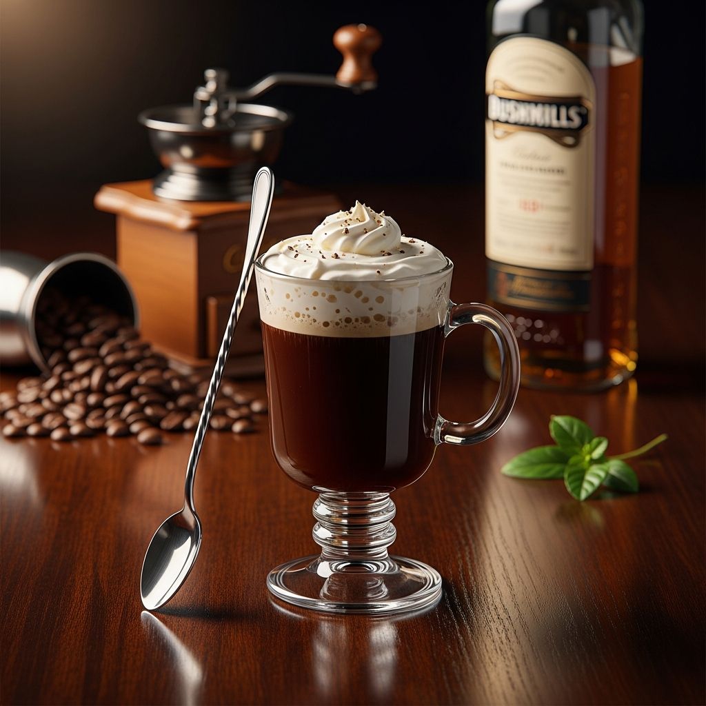 Discover the perfect blend of coffee, whiskey, and cream for an authentic Irish coffee experience right in your kitchen.