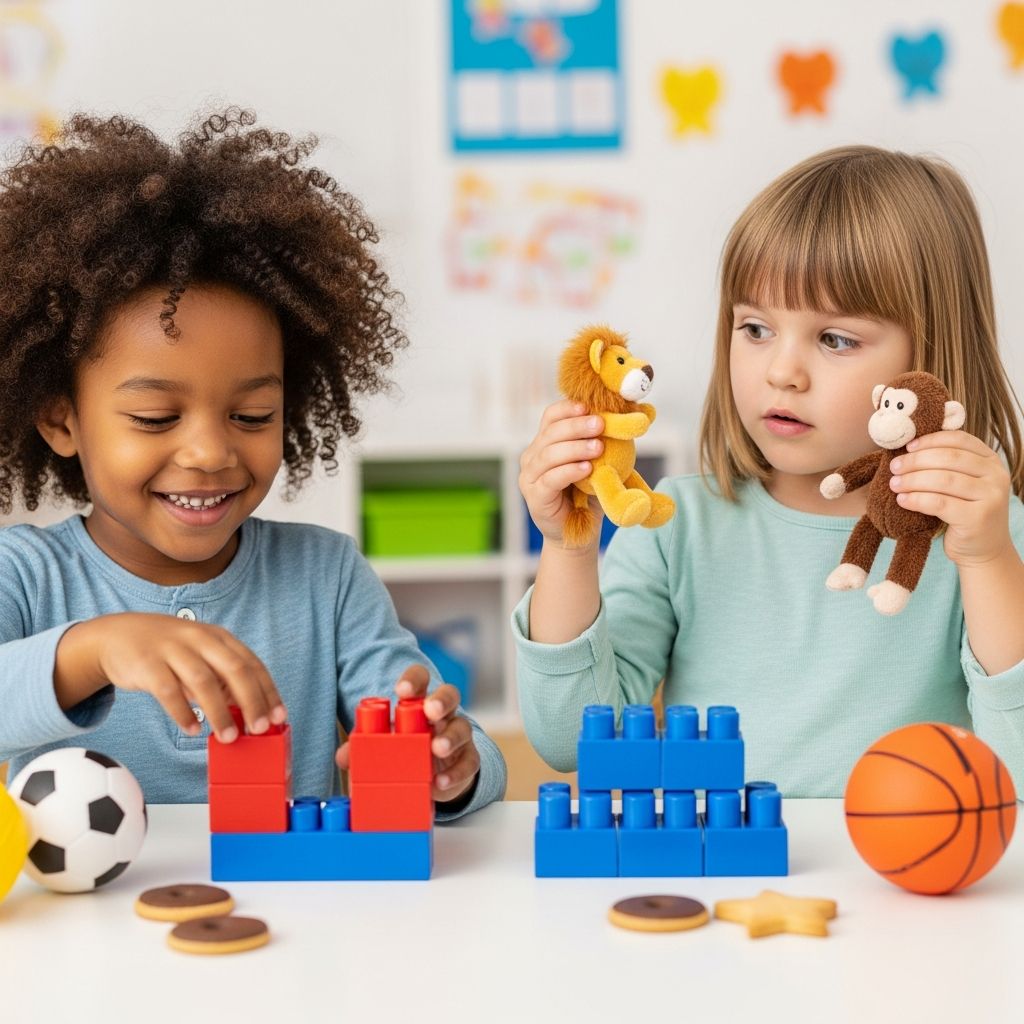 Unlock cognitive growth: How 39-48 month olds master same and different, with activities for parents and educators.