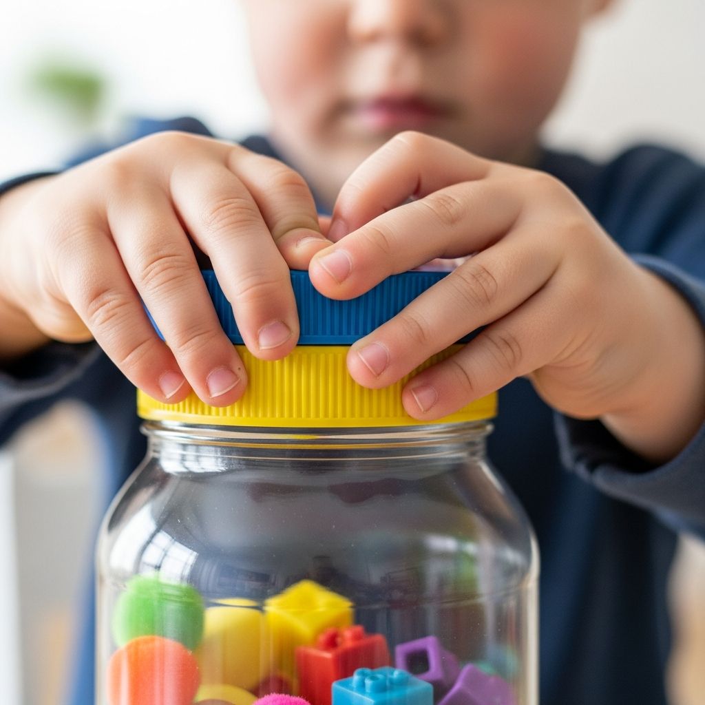 Unlock your toddler's independence with screwing and unscrewing jars: essential fine motor skills for ages 29-36 months.